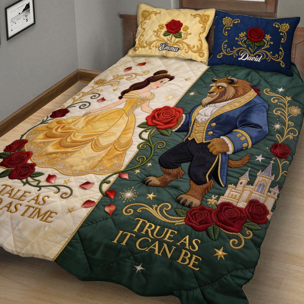 DSNY Tale As Old As Time - Personalized Quilted Bedding Set - Gift For Family, Couples NL122