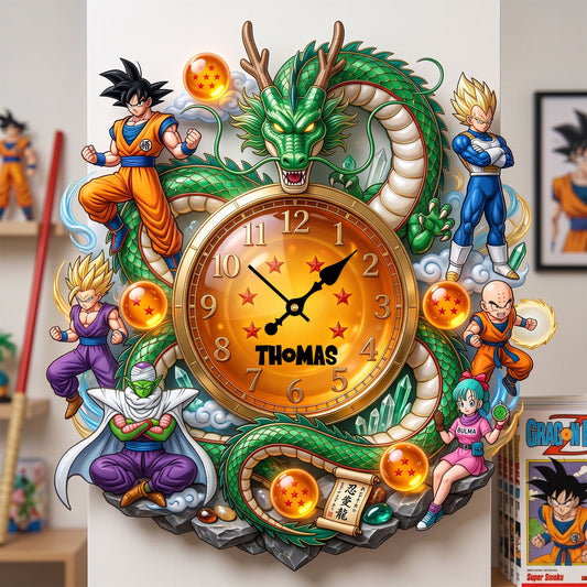 DrBa Power Warriors - Personalized Wall Hanging Clock - Gift For Family, Movie Fans NL122