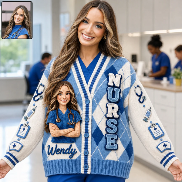 Custom Photo Love Being A Nurse Gift For Nurses - Personalized Nurse Cardigan