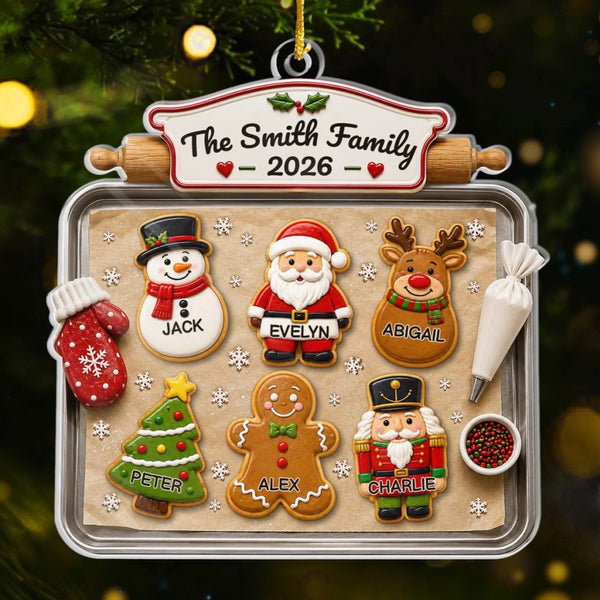 Christmas Cookie Baking Tray Gifts For Family - Personalized Acrylic Ornament MH01