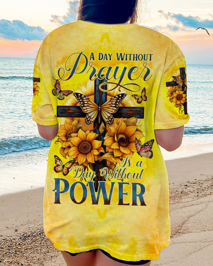 ADayWithoutPrayerIsADayWithoutPower Women_sAllOverPrintShirt_1