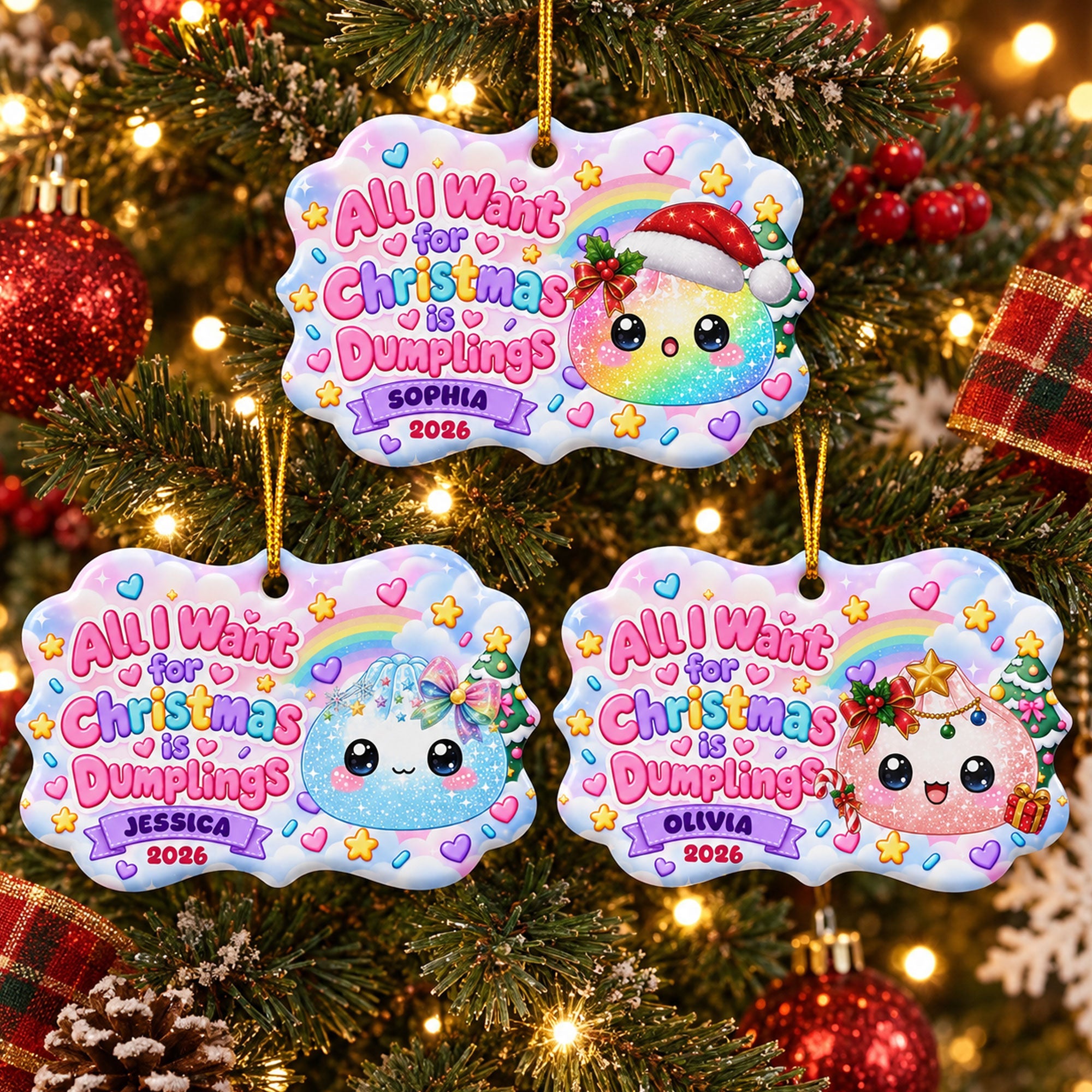 All_I_Want_For_Christmas_Is_Cute_Dumplings_Gift_For_Squishy_Hunter_Personalized_Ornament_2