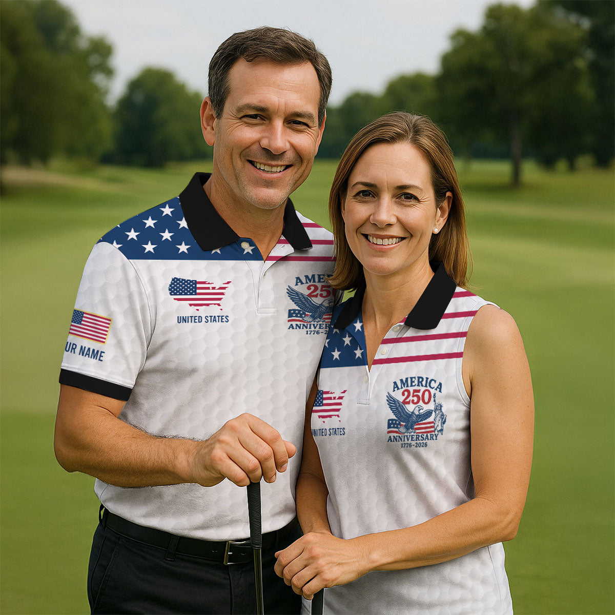 America250Anniversary1776 2026GolfBallPatternPatrioticGolfShirt_GolfTopsForMen_GolfShirtsForMen4