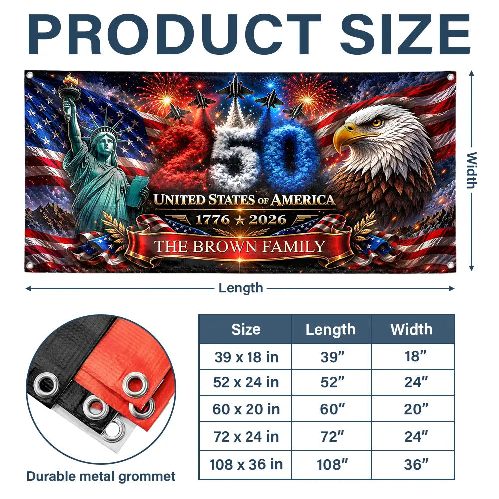 America250thAnniversaryFamilyName PersonalizedHorizontalBanner DH378 CLA2799 MKWEB5