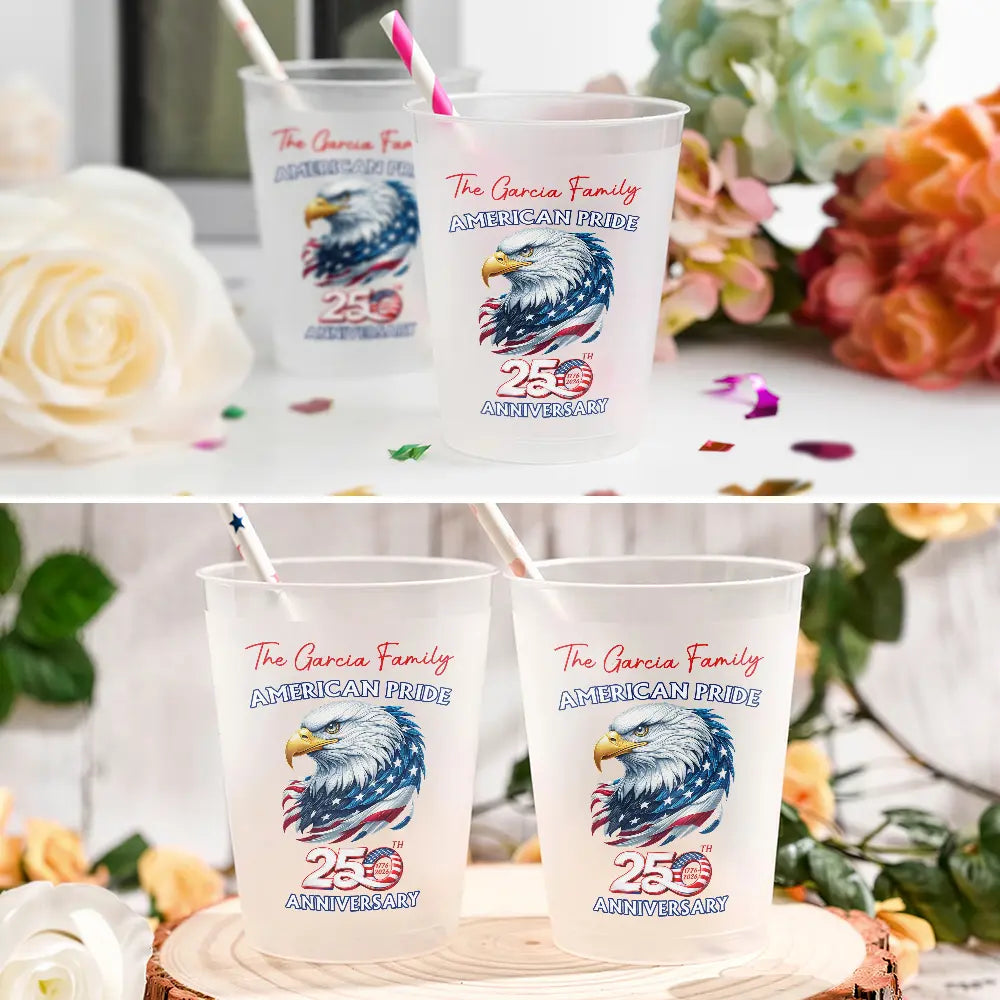 America250thAnniversaryUSPridePatrioticEagle PersonalizedFrostedCups DH480 HAL4127 MKWEB5