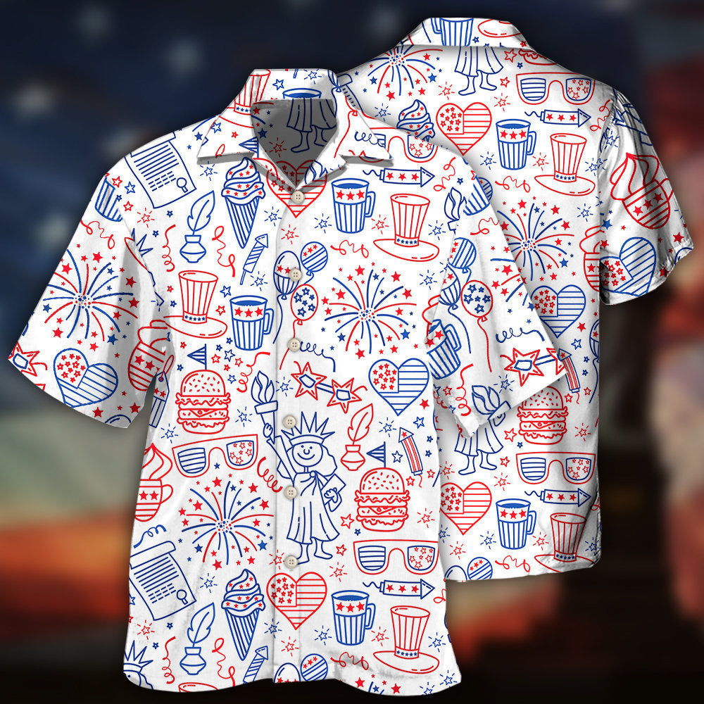 AmericaIndependenceDayFourthOfJulyCoolArt HawaiianShirt OwlOhh_6276_2