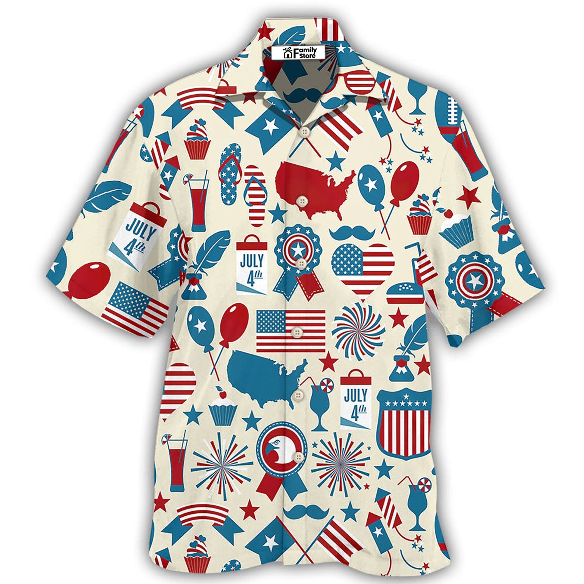 AmericaIndependenceDayFourthofJulyIndependenceDaySymbols HawaiianShirt_1