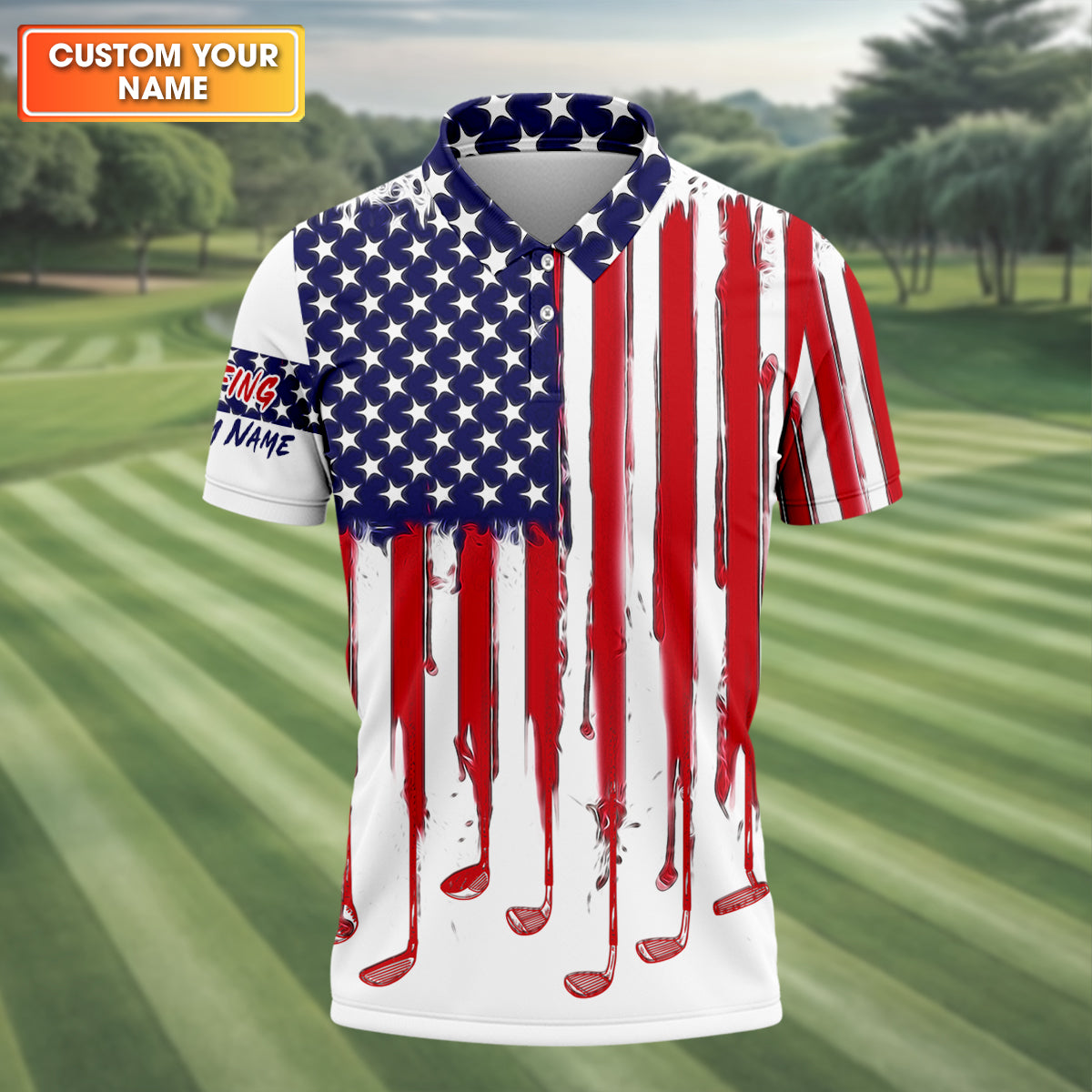 AmericanFlagCustomGolfPoloShirt_FunnyGolfShirt_4thOfJulyGolfShirt_America250AnniversaryShirt1