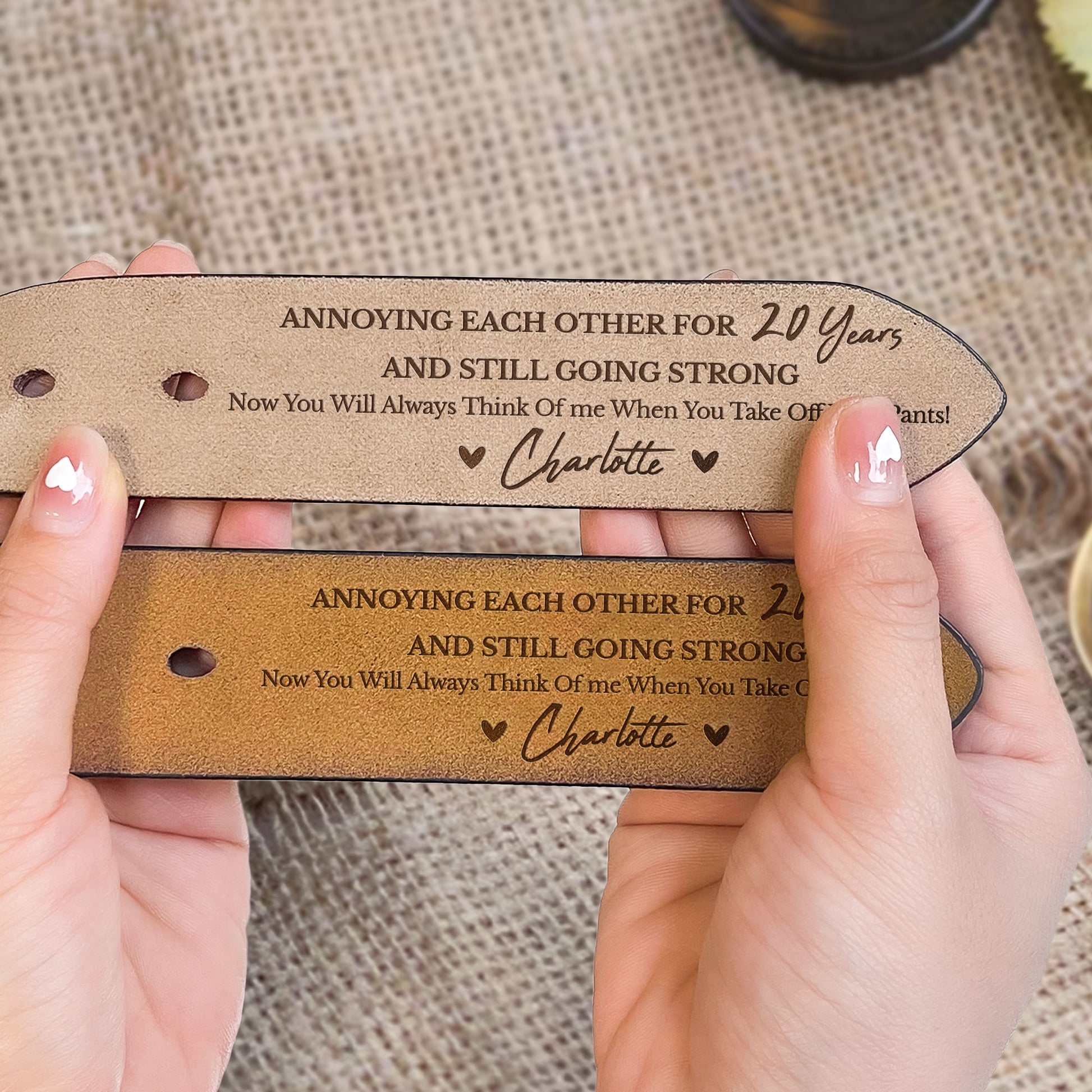 Annoying Each Other For Many Years Personalized Engraved Leather Belt_4