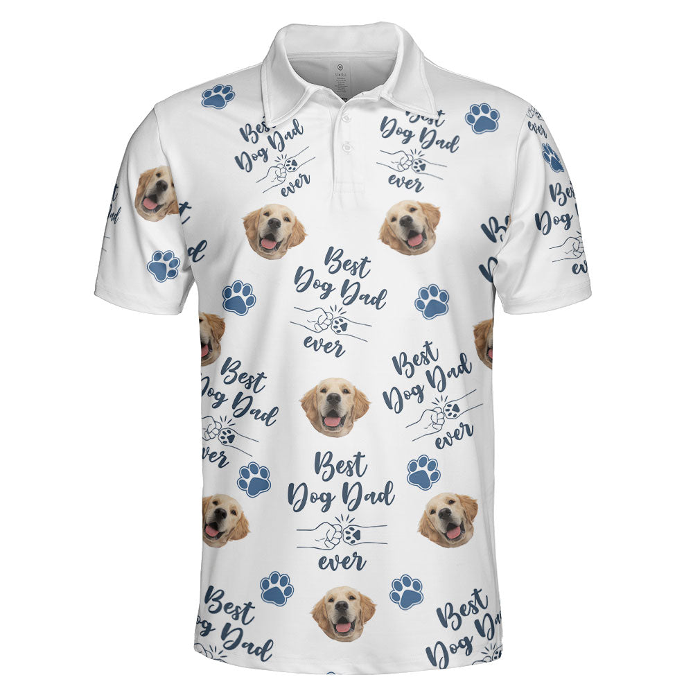 Best Dog Dad Ever Personalized Photo Polo Shirt_4