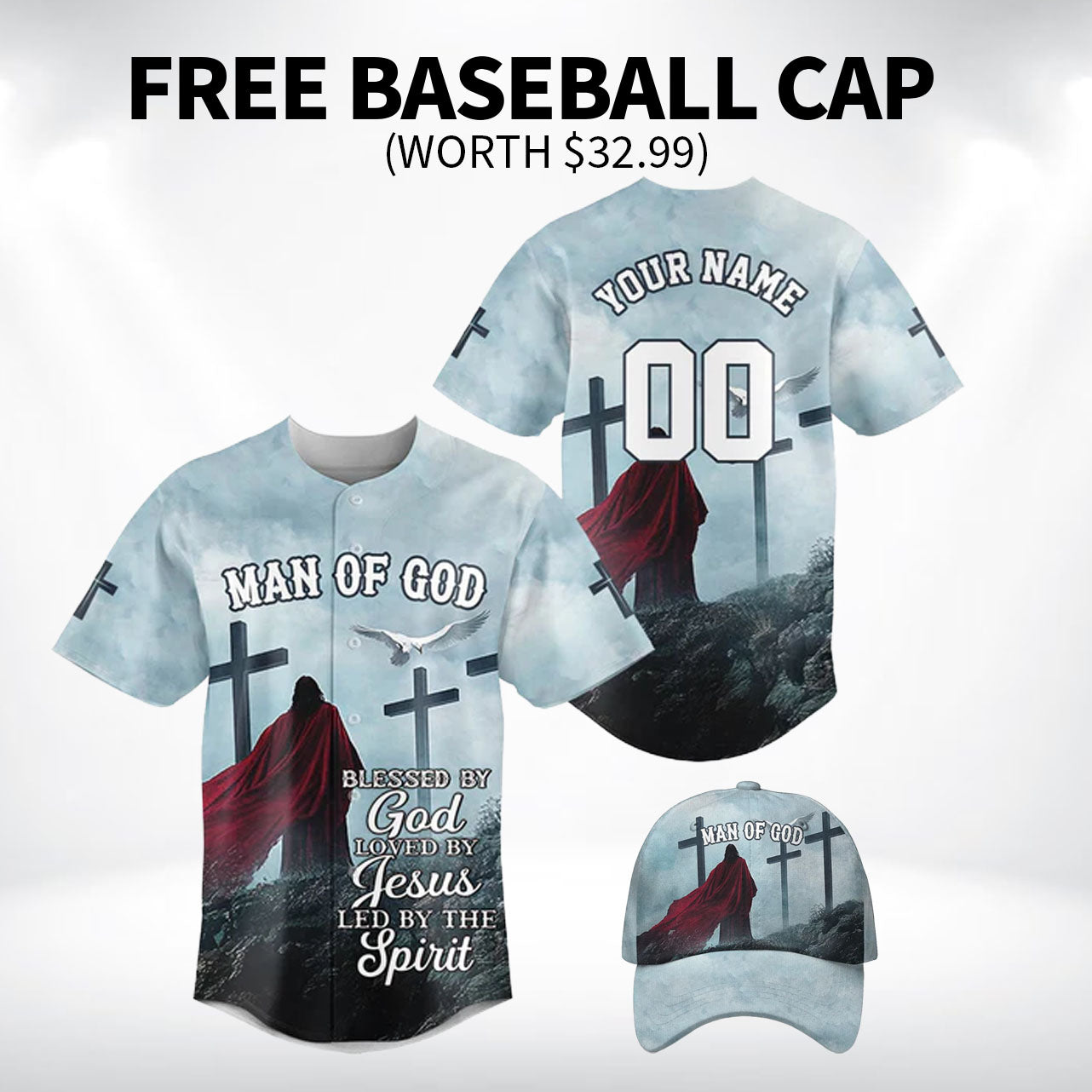 BlessedbyGODLovedbyJESUSLedbytheSPIRITBaseballJerseyBundle