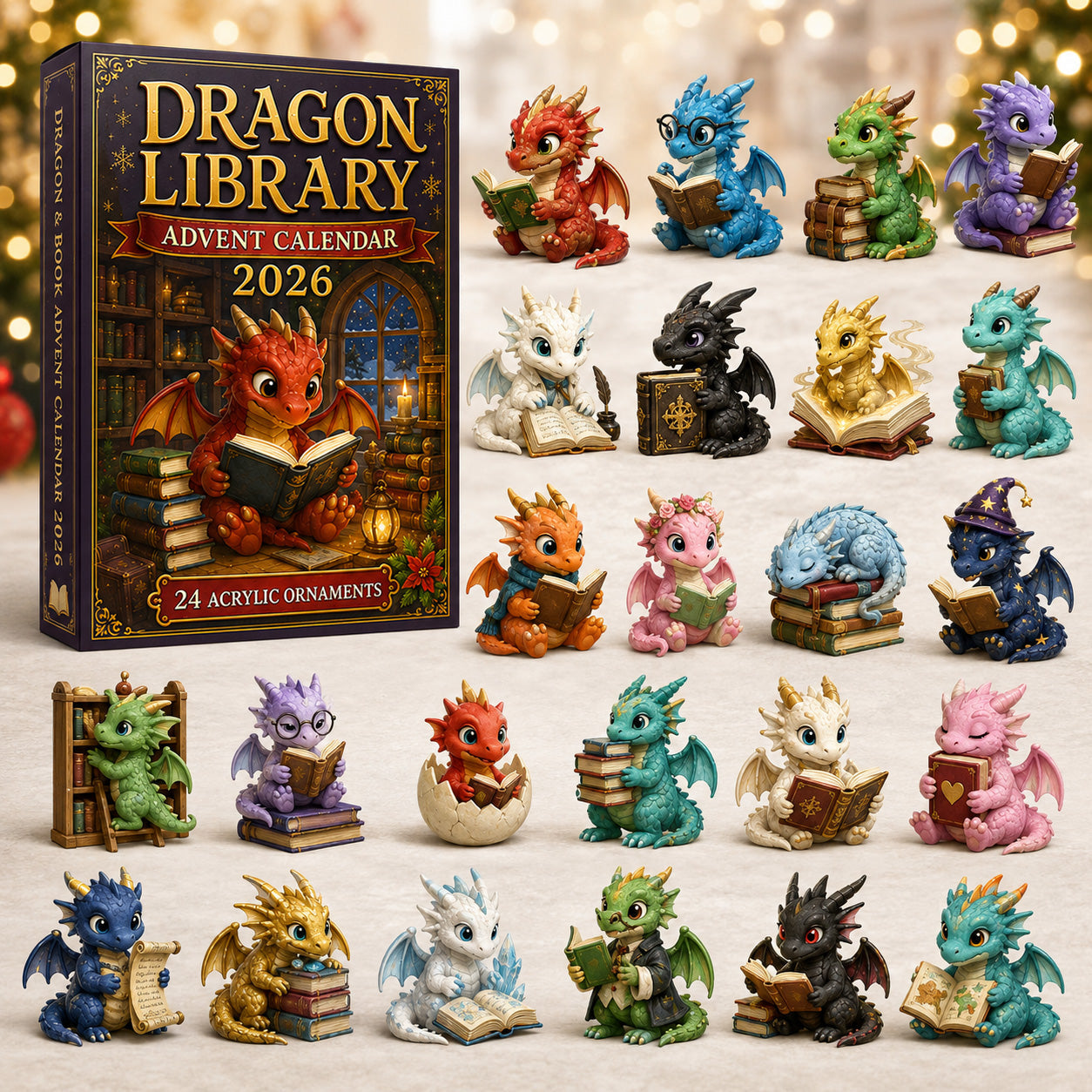 CHRISTMAS_KICKOFF_40_OFF_ _Dragon_Library_Advent_Calendar_2026_ _24 Day_Festive_Countdown_Acrylic_Charms_Blind_Box_ _Gift_For_Dragon_Lovers