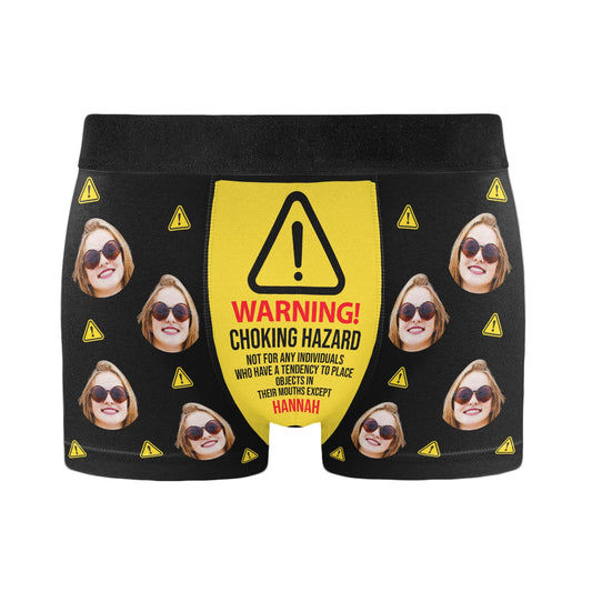 Choking Hazard Personalized Mens Boxer Briefs Valentin