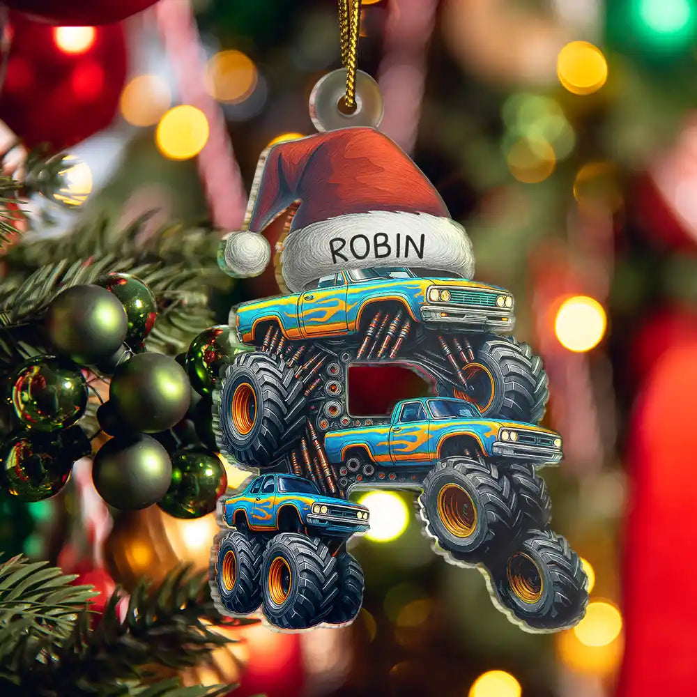 ChristmasMonsterTruckMonogramForKid PersonalizedAcrylicPhotoOrnament TK860 CLA1531 MkWebs4_9a07acd5 330a 4186 a4b9 048317b3fc94