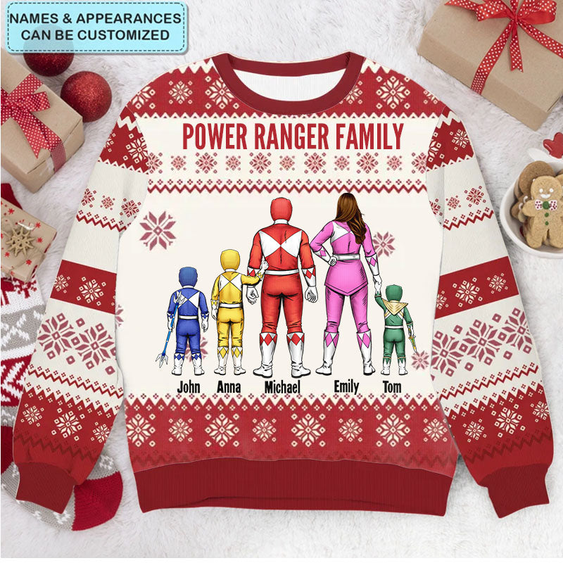 ChristmasPowerRangweFamilyCostumes PersonalizedCustomUglySweater ChristmasGiftForFamily_FamilyMembers3