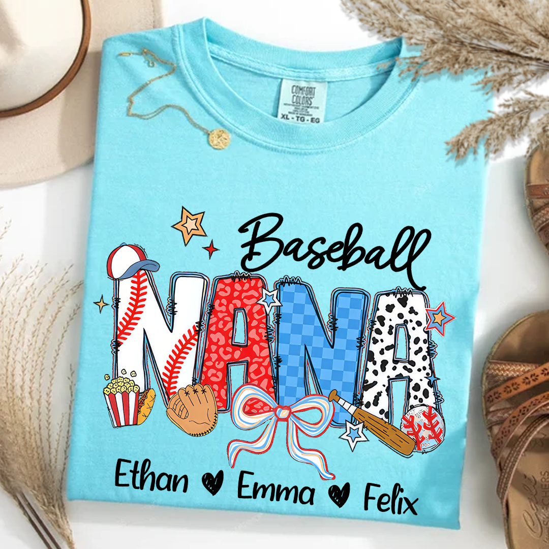 Comfort Colors_C2_AE Baseball Grandma T Shirt Custom Grandma With Grandkids Shirt_Lagoon Blue_S 1 cu1Ee