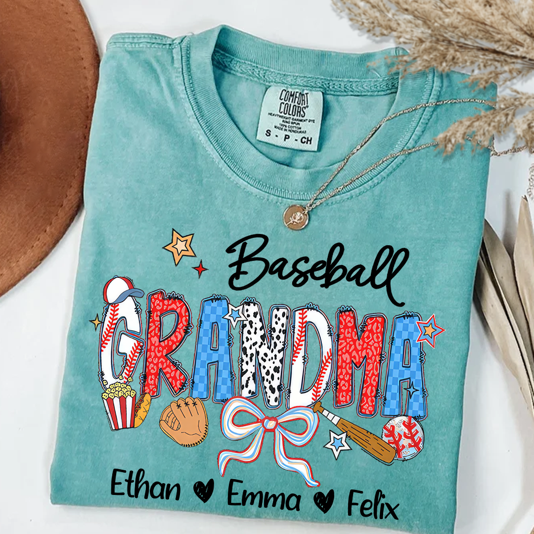Comfort Colors_C2_AE Baseball Grandma T Shirt Custom Grandma With Grandkids Shirt_Seafoam_S 1 FAaHc