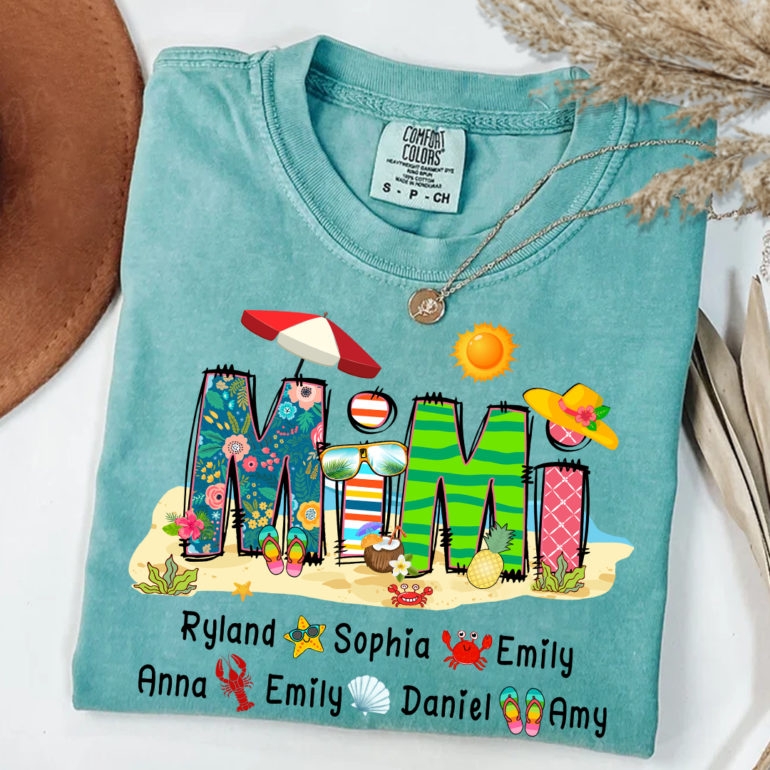 Comfort Colors_C2_AE Mimi Summer 2025 T Shirt Custom Grandma With Grandkids Shirt 1 ly4nj
