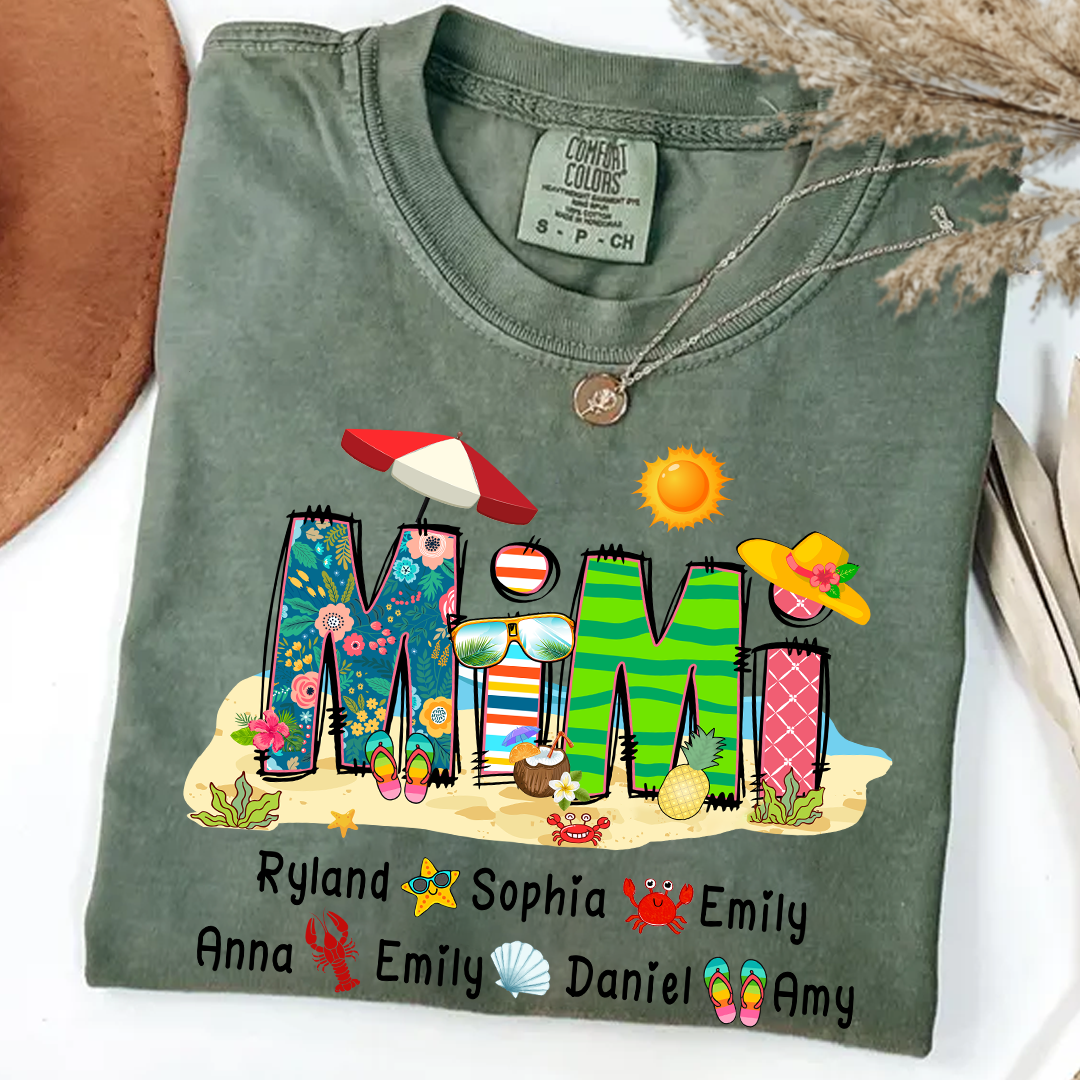 Comfort Colors_C2_AE Mimi Summer 2025 T Shirt Custom Grandma With Grandkids Shirt_Moss_S 1 q7rXe