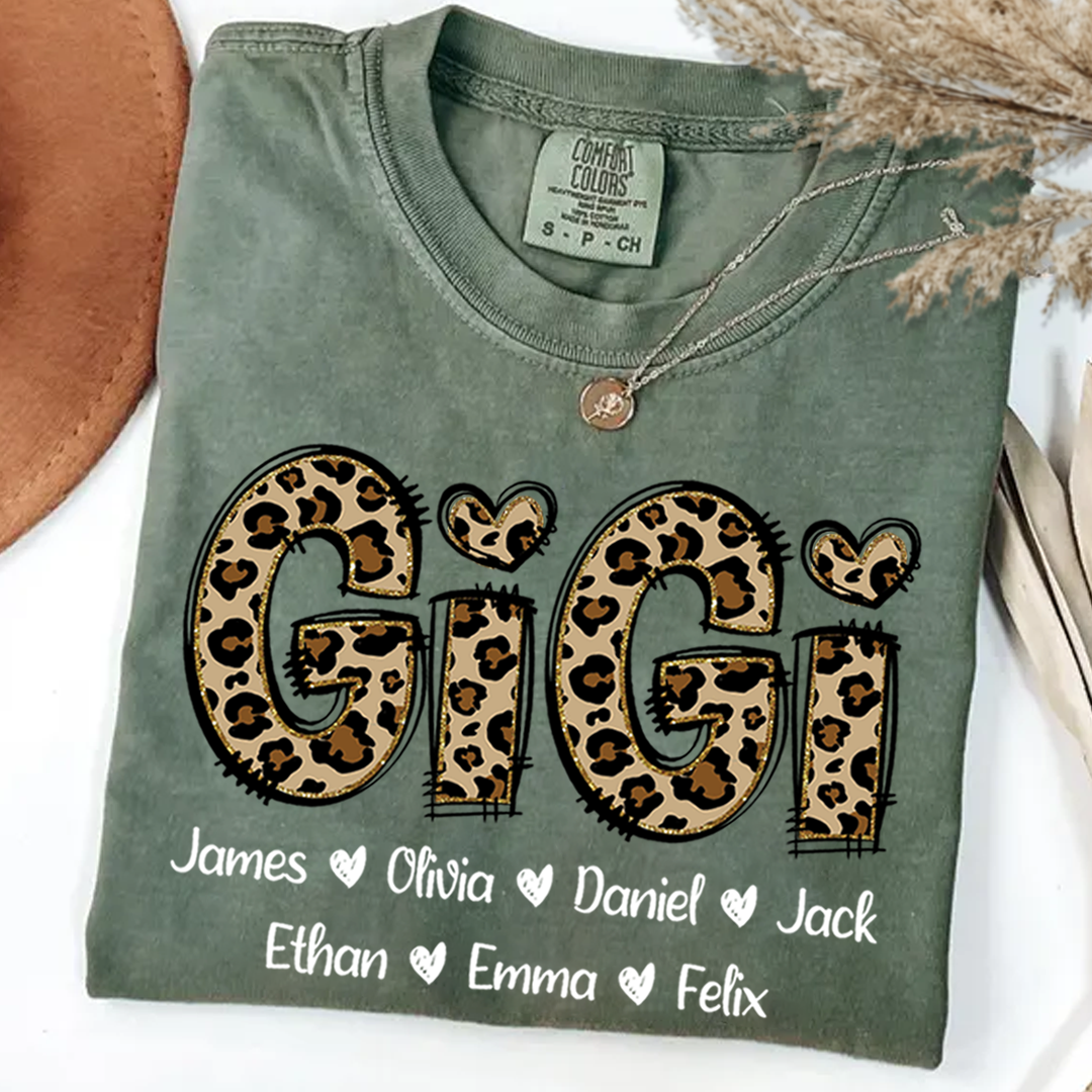 Comfort Colors_C2_AE Personalize Gigi Leopard Shirt Custom Grandma With Grandkids Gift for Grandma Shirt_Moss_S 1 cSUDo