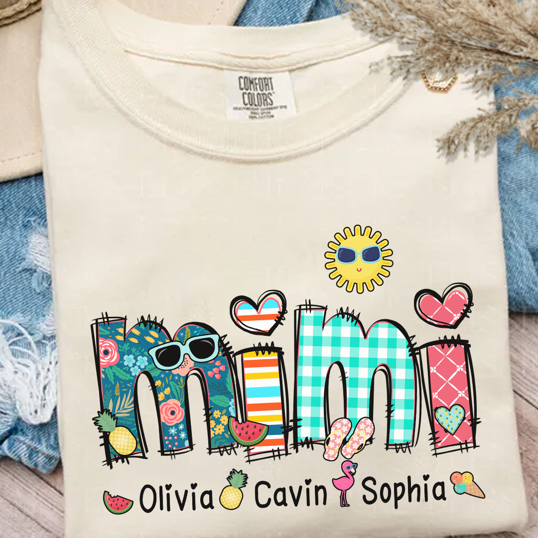 Comfort Colors_C2_AE Personalize Mimi Summer 2025 Shirt Custom Grandma And Grandkids Shirt Gifts For Grandma Shirt_Ivory_S 1 qT49U