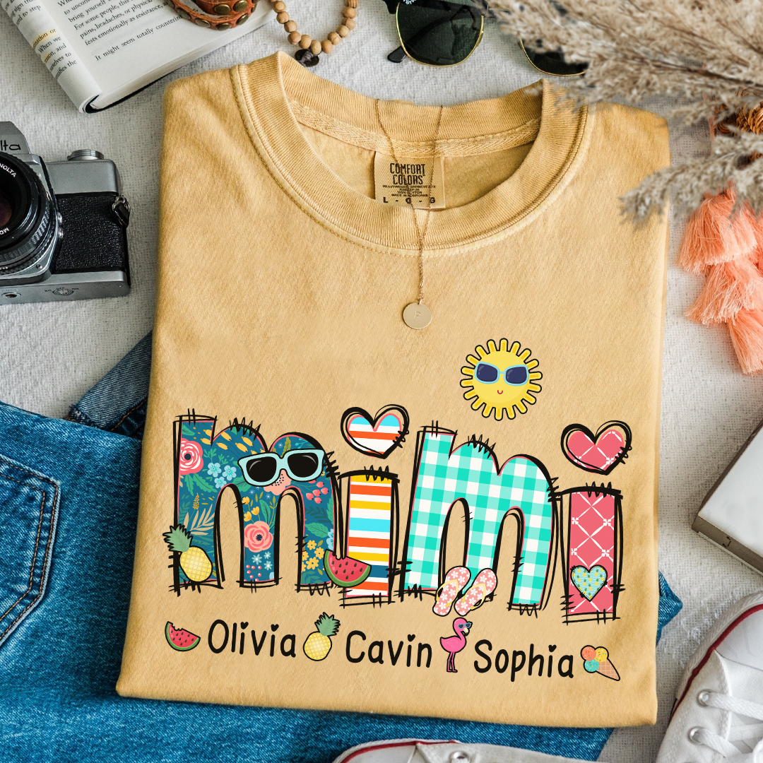 Comfort Colors_C2_AE Personalize Mimi Summer 2025 Shirt Custom Grandma And Grandkids Shirt Gifts For Grandma Shirt_Mustard_S 1 ne8HT
