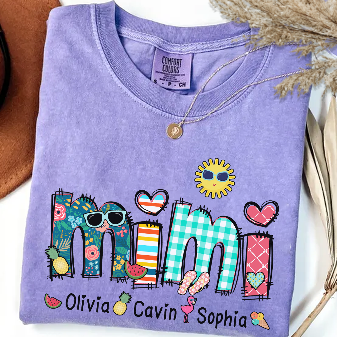 Comfort Colors_C2_AE Personalize Mimi Summer 2025 Shirt Custom Grandma And Grandkids Shirt Gifts For Grandma Shirt_Violet_S 1 qfOmj