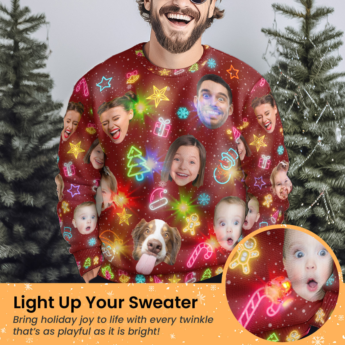 Custom Face Funny Light Up Christmas Personalized Photo Ugly Sweater_1_70028b6e e834 49ab a636 6935c30f2963
