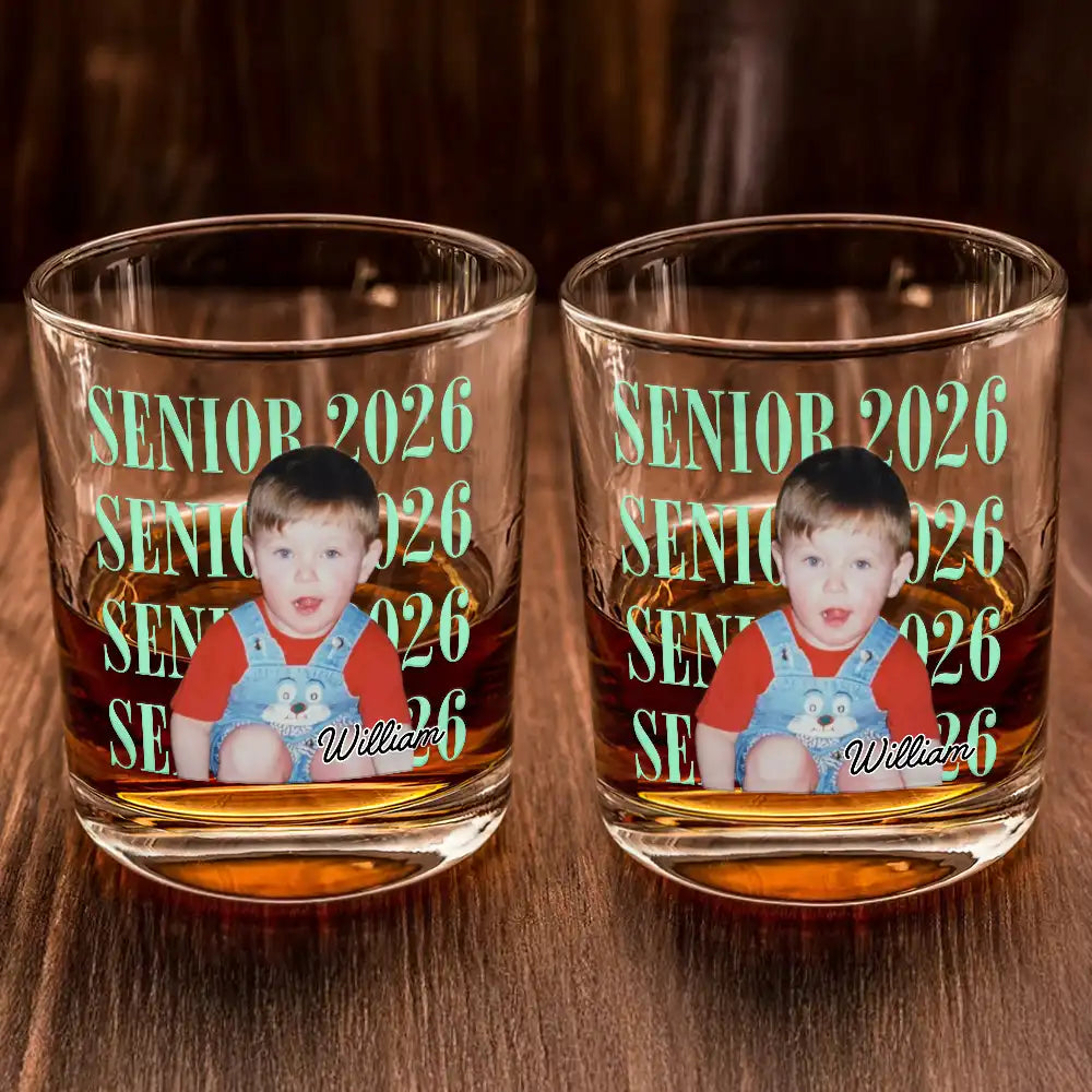 Custom Photo Senior Vintage Portrait Personalized Whiskey Glass HA283 CLA3007 1