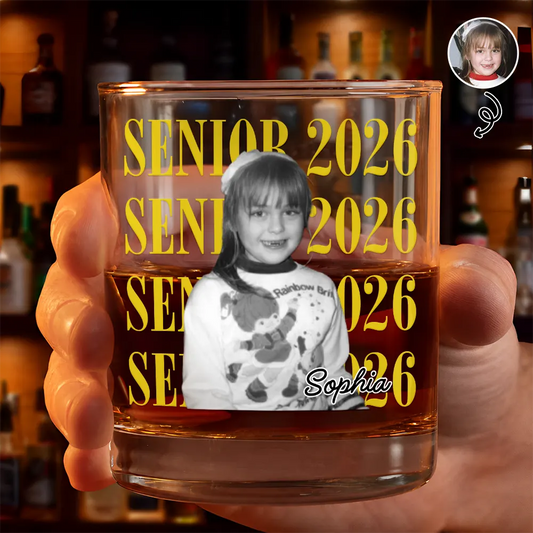 Custom Photo Senior Vintage Portrait Personalized Whiskey Glass HA283 CLA3007 DEF