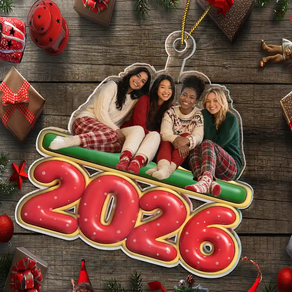 CustomPhoto3DEffectChristmasFamilyGatheredTogether PersonalizedCustomShapedAcrylicOrnament HA367 DSR1323 MK4