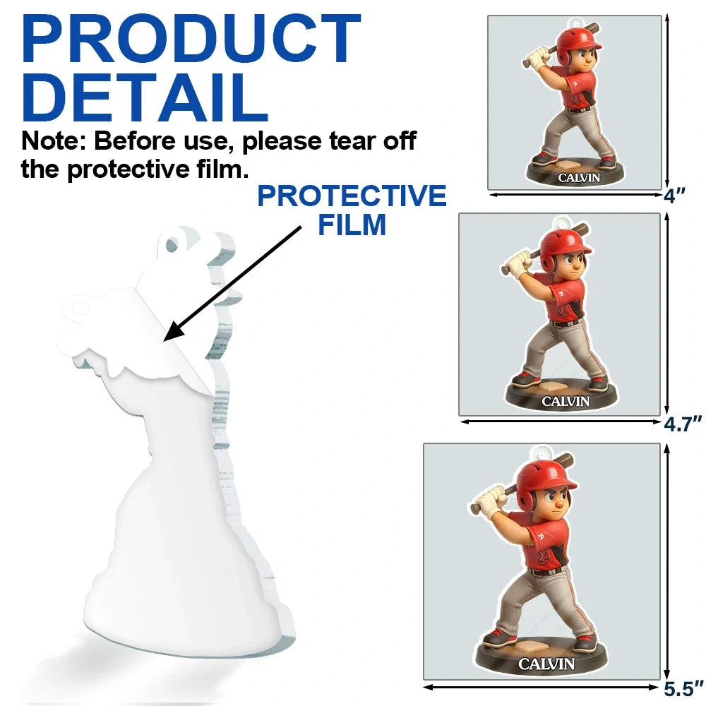 CustomPhoto3DEffectFigureArtBaseballLover PersonalizedCustomShapedAcrylicOrnament MK5
