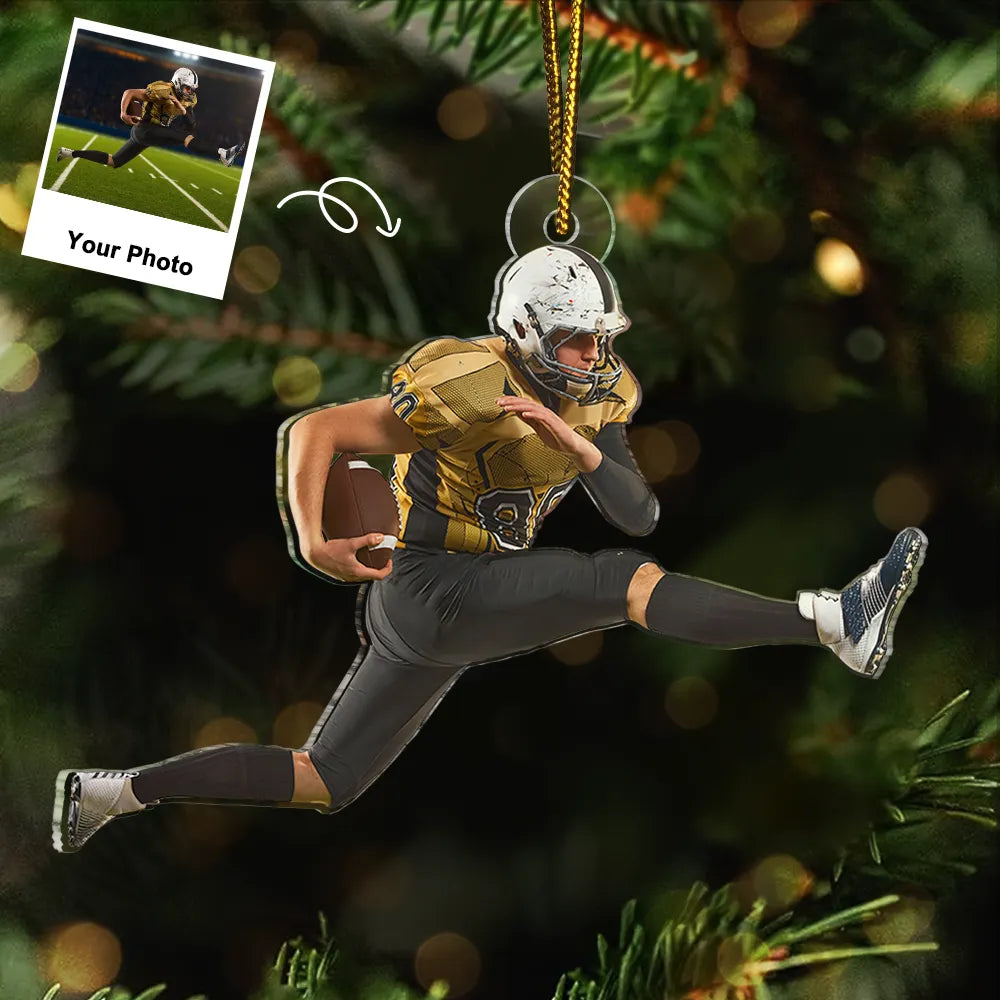 CustomPhotoAmericanFootballPlayers PersonalizedAcrylicPhotoOrnament TK818 CLA1474 MkDEF