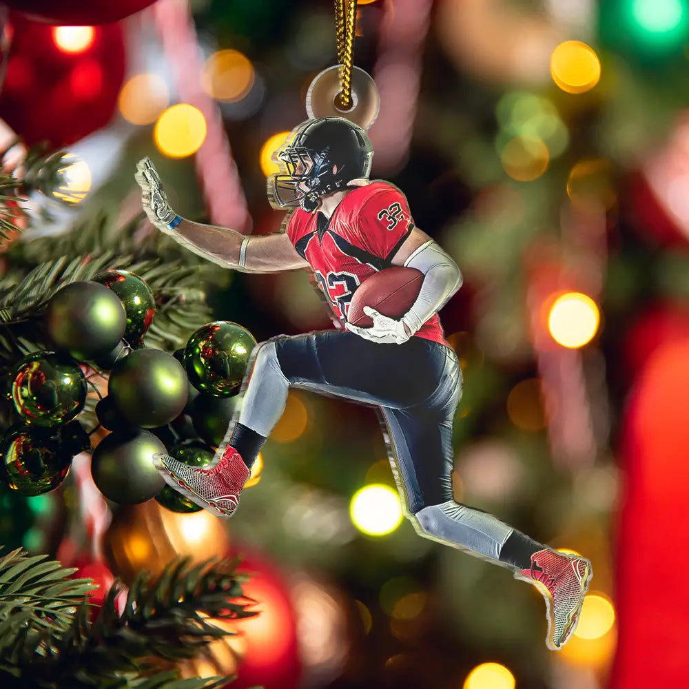 CustomPhotoAmericanFootballPlayers PersonalizedAcrylicPhotoOrnament TK818 CLA1474 MkWebs4