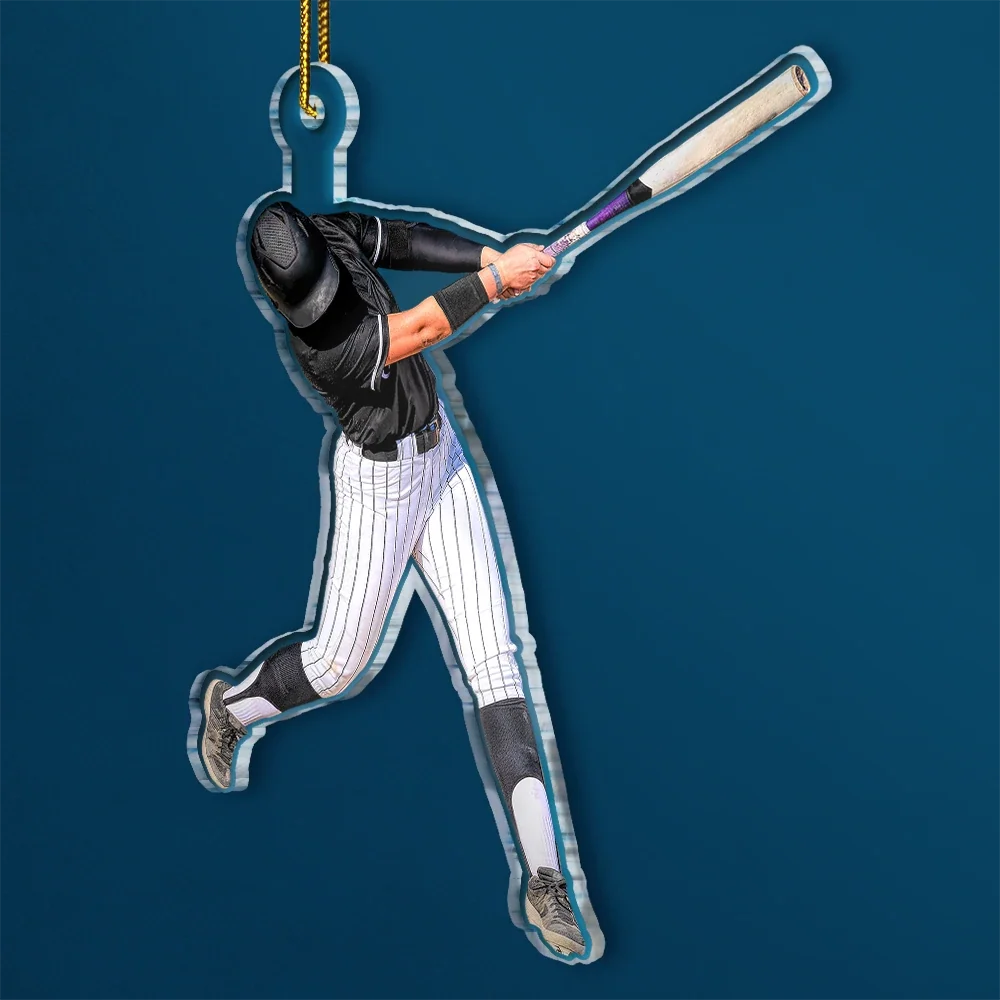 CustomPhotoBaseballPlayers PersonalizedAcrylicPhotoOrnament TK816 CLA1473 MkWebs1
