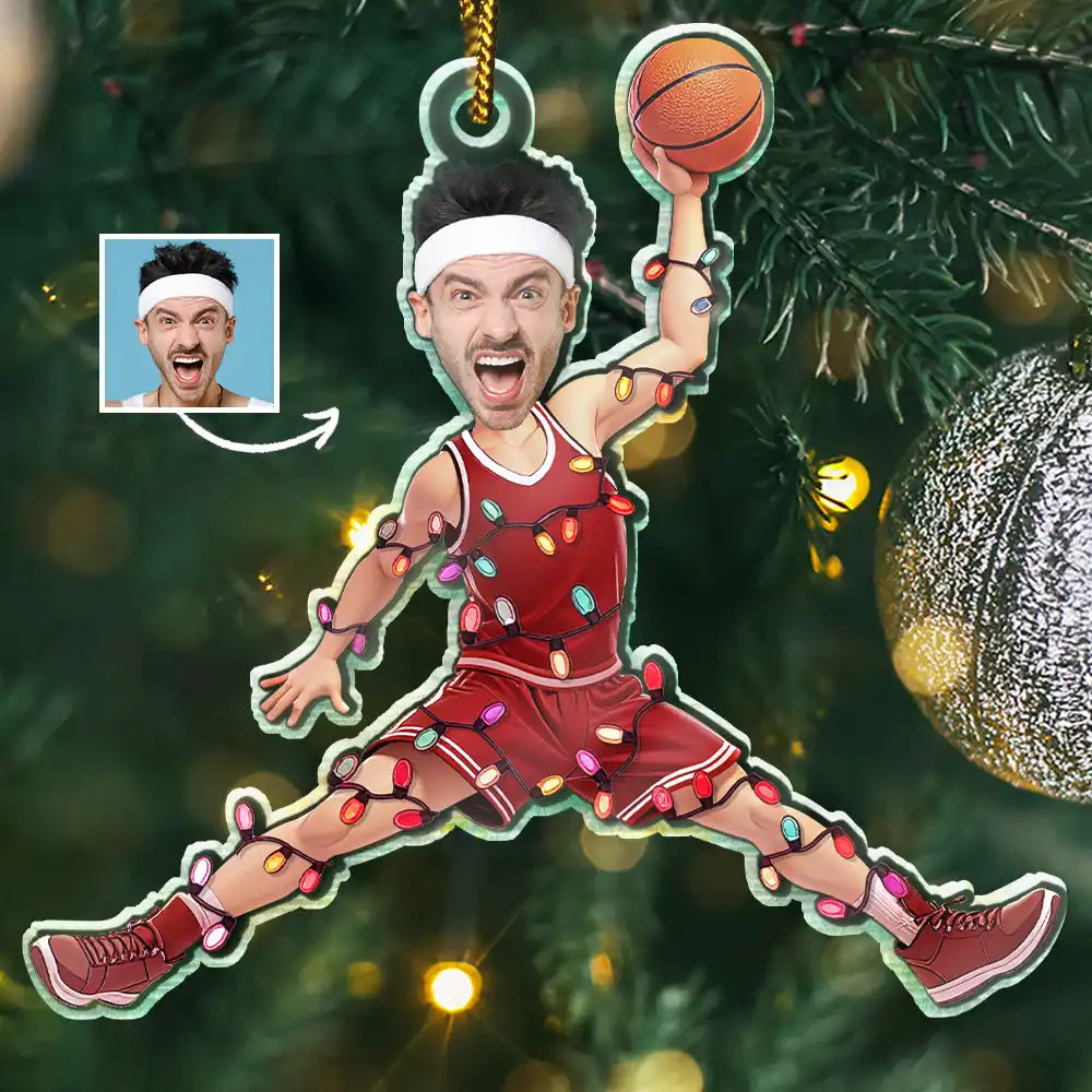 CustomPhotoChristmasBasketballPlayers PersonalizedCustomShapedAcrylicOrnament TG044 CLA1322 MOCKUPDEF