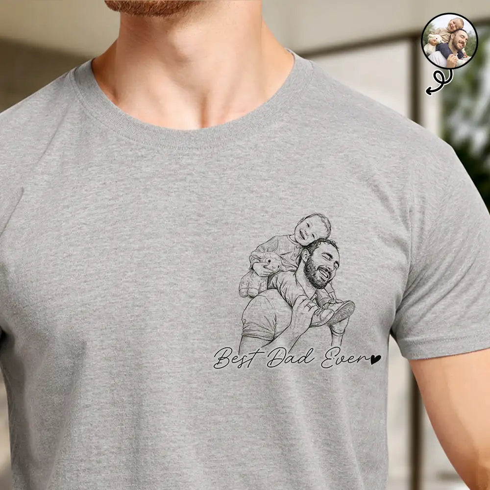 CustomPhotoPencilSketchFamilyDogCatPortrait PersonalizedTShirt DH334 CLA2608 MKDEF1_a8376fb3 3d6a 4aec a640 950af64e7917