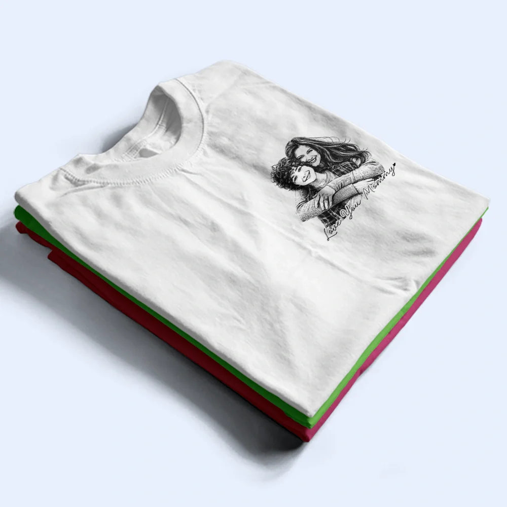 CustomPhotoPencilSketchFamilyDogCatPortrait PersonalizedTShirt DH334 CLA2608 MKWEB1