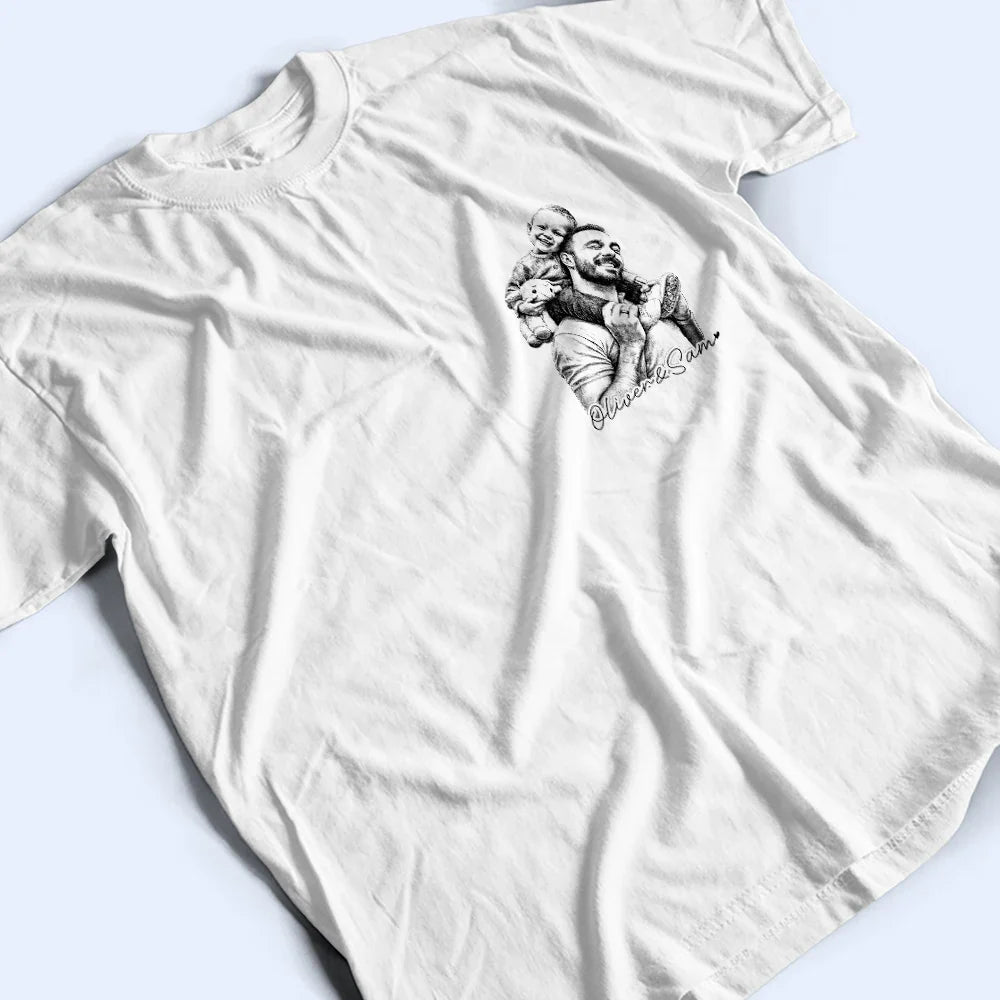 CustomPhotoPencilSketchFamilyDogCatPortrait PersonalizedTShirt DH334 CLA2608 MKWEB2