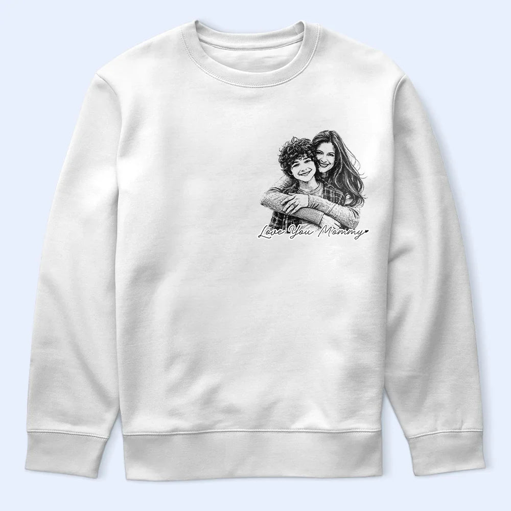 CustomPhotoPencilSketchFamilyDogCatPortrait PersonalizedTShirt DH334 CLA2608 MKWEB4