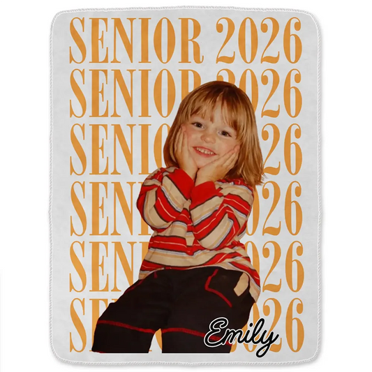 CustomPhotoSeniorVintagePortrait PersonalizedFleeceBlanket_SherpaBlanket HT829 CLA3014 MK1