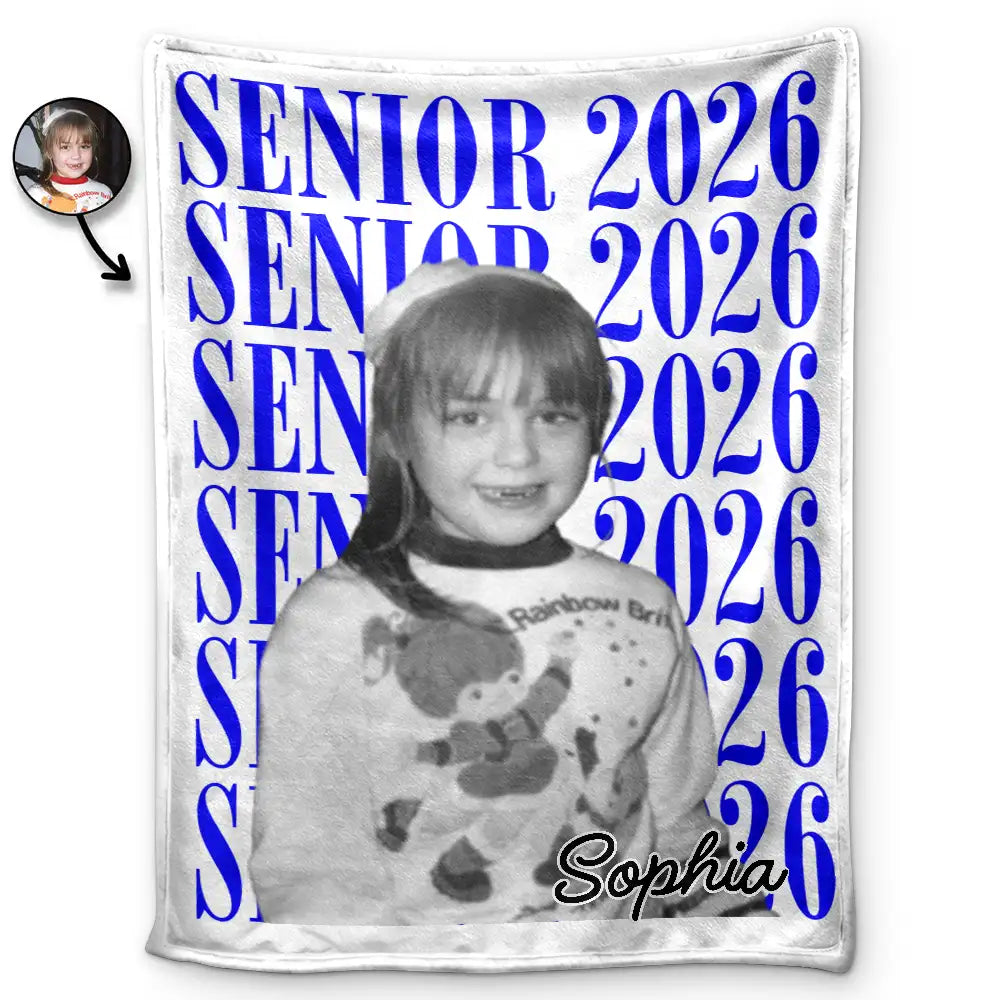 CustomPhotoSeniorVintagePortrait PersonalizedFleeceBlanket_SherpaBlanket HT829 CLA3014 MKDEF