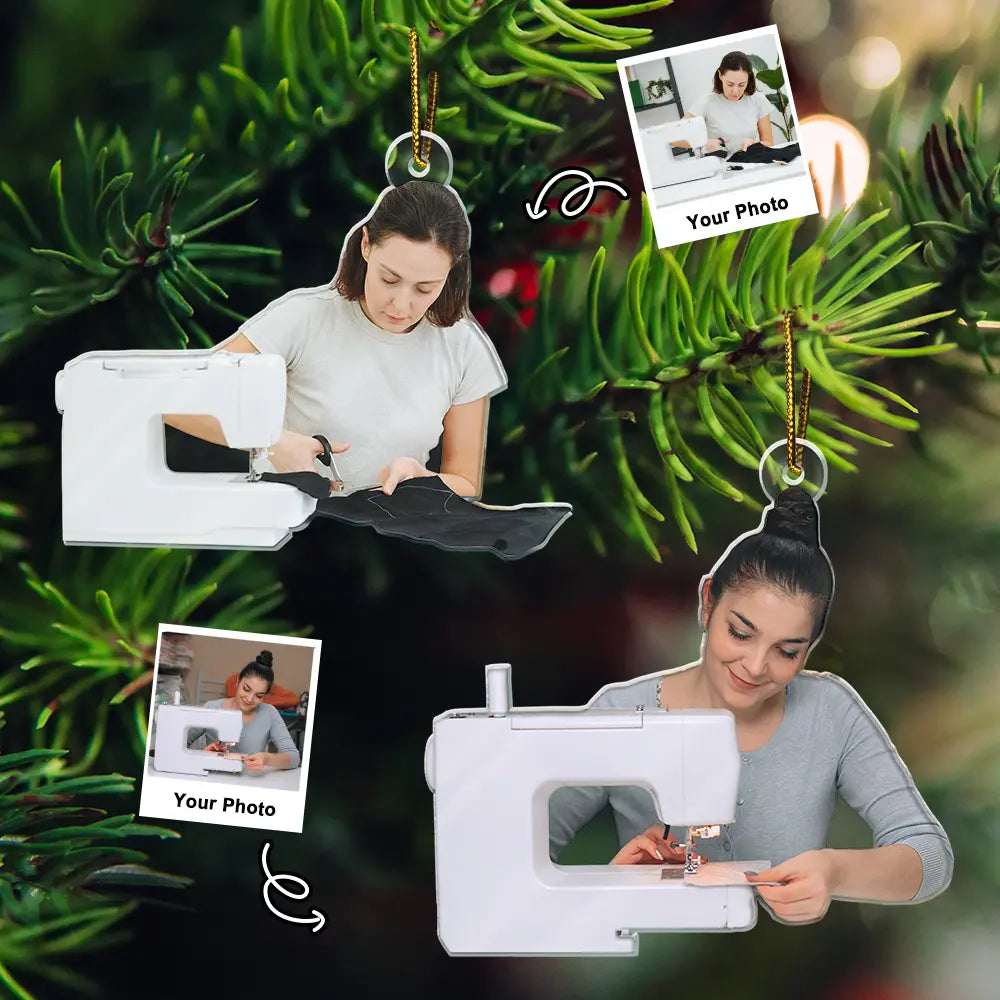 CustomPhotoSewingChristmasDecorations PersonalizedAcrylicPhotoOrnament TK829 CLA1488 MkDEF