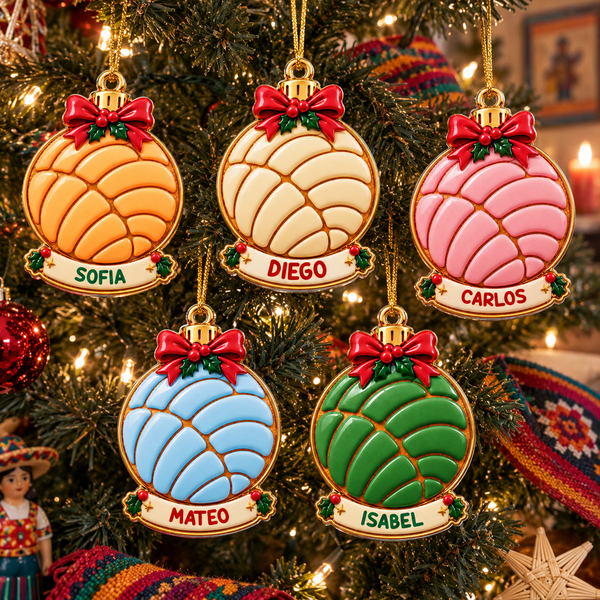 Navidad Concha Pan Dulce Christmas Gift For Kids Grandkids - Personalized Acrylic Ornament MH01