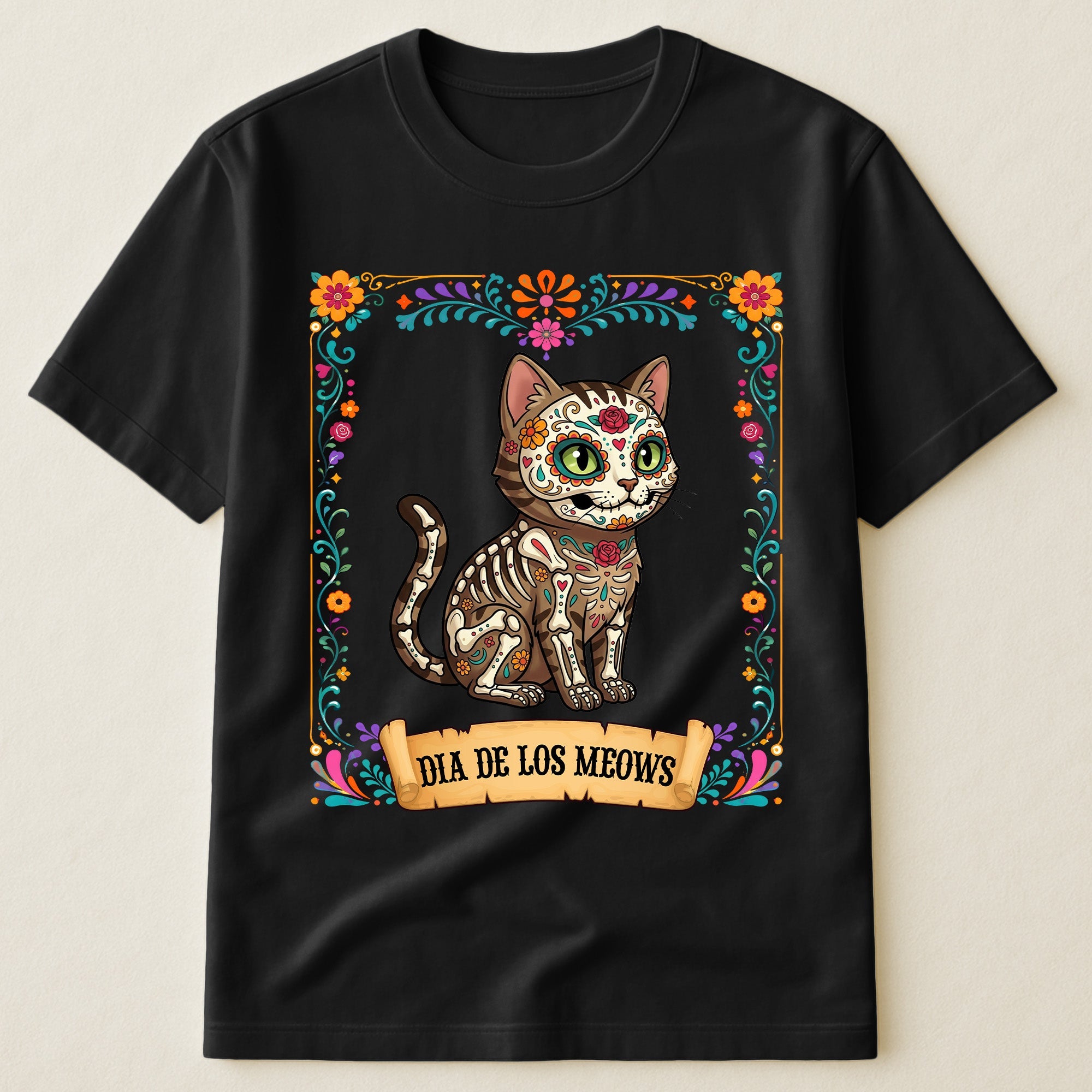 Custom_Pet_Portrait_Day_Of_The_Dead_Personalized_Shirt_2