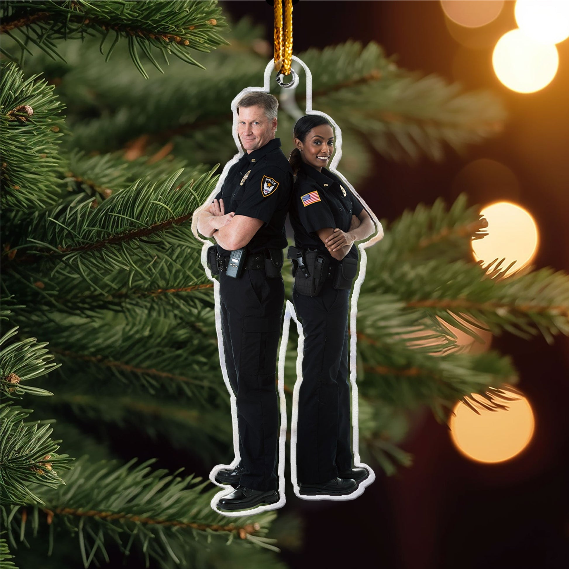 Custom_Photo_Christmas_Gift_For_Police_ _Personalized_Acrylic_Photo_Ornament_2