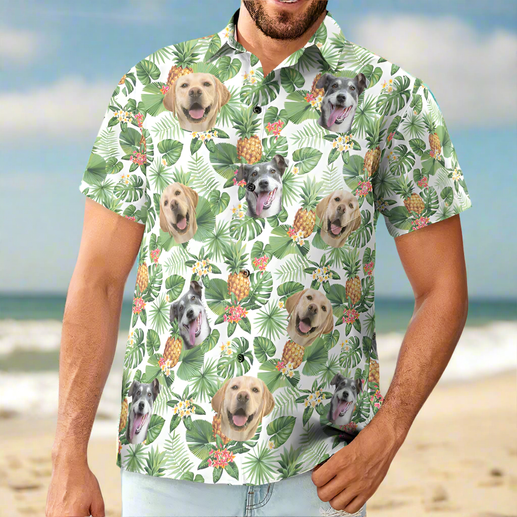 Custom_Photo_Pet_Face_With_Flower_Pattern_ _Gift_For_Pet_Lovers_ _Personalized_Hawaiian_Shirt