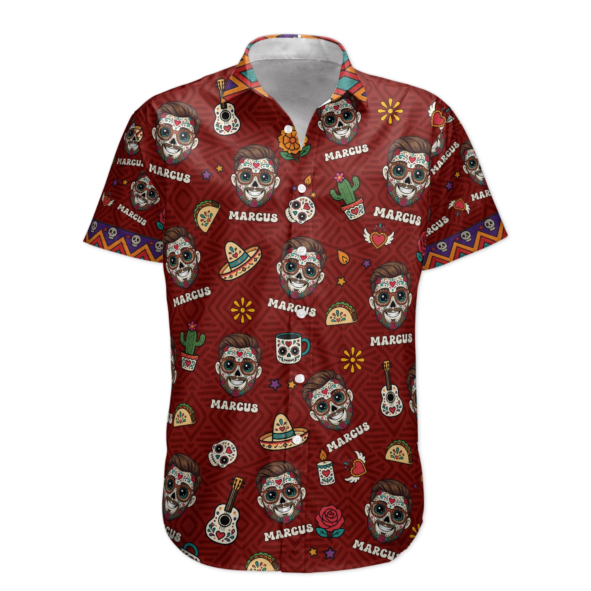 Custom_Portrait_Sugar_Skeleton_Hispanic_Mexican_Flowers_Personalized_Hawaiian_Shirt_7