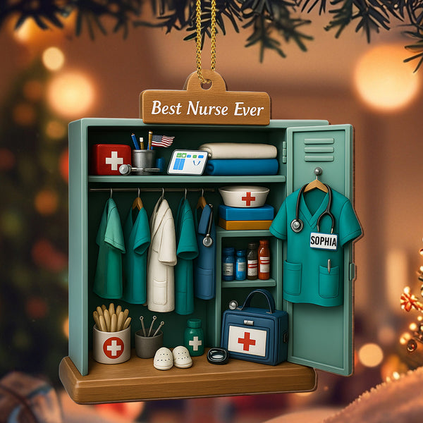 Best Nurse Ever Gift For Nurses And Healthcare Workers - Personalized Wood Ornament MH01