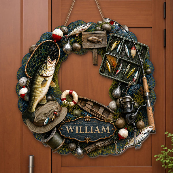 A Life Spent Fishing Custom Name Gift For Fishing Lovers - Personalized Wood Sign HH02
